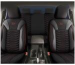 Panda Set Huse Scaune Auto pentru Daewoo Kalos - Panda Paris, Negru cu cusatura rosie, 11 piese