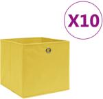 vidaXL Cutii depozitare, 10 buc. , galben, 28x28x28cm, material nețesut (325225)