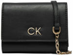 Calvin Klein Portofel Mare de Damă Calvin Klein Re-Lock Trifold Md W/Chain K60K611458 Ck Black BEH