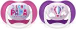 Philips Залъгалки Philips Avent - Ultra Air Happy, с декорация Надпис и балон, с кутия за стерилизиране, 6-18 m, 2 броя (00A.0518.004)