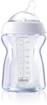 Chicco Стъклено шише за хранене Chicco - Natural Feeling, 250 ml, 0 m+ (N0239)