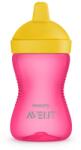Philips Неразливаща се чаша с твърд накрайник Philips Avent - Розова, 300 ml (00A.0527.002)
