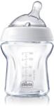 Chicco Стъклено шише за хранене Chicco - Natural Feeling, 150 ml, 0 m+ (N0238)