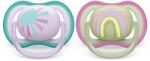 Philips Залъгалки Philips Avent - Ultra Air, лилави с декорация Слънце и дъга, с кутия за стерилизиране, 0-6 m, 2 броя (00A.0524.008)