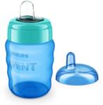 Philips Неразливаща се чаша с мек накрайник Philips Avent - За лесен преход синя, 260 ml (00A.0489.003)