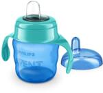 Philips Неразливаща се чаша с мек накрайник Philips Avent - За лесен преход с дръжки синя, 200 ml (00A.0488.002)