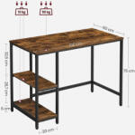 VASAGLE Íróasztal / számítógépasztal polcokkal - Vasagle Loft - 100 x 50 cm (LWD046B01)