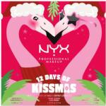 NYX Professional Makeup Fa La La L. A. Land 12 Days Of Kissmas set cadou Luciu de buze 6 buc + ruj de buze 6 buc pentru femei