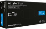 Mercator Medical Nitrylex Black púdermentes FEKETE nitril kesztyű, M-méret, 100db/doboz
