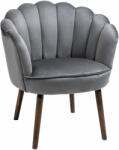 Homcom Fotel, Homcom, 66x72x79 cm, 110 kg, poliészter/fa, szürke (839-098CG)