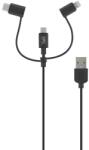 T'nB Кабел TnB, от USB Type A(м) към micro USB/Lightning/USB Type C(м), 1.5m, черен