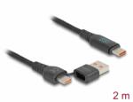 Delock Cablu Fast charging USB 2.0 type C + adaptor USB-A la USB type C 140W cu indicator LED 1.2m, Delock 88137 (88137)