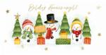 Lizzy Card Boldog karácsonyt! képeslap - hóemberes - karácsonyfás (LIZ-KF382)