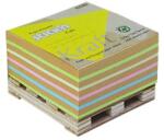  Cub notes autoadeziv 76 x 76 mm, hartie reciclata, 400 file, pe suport de lemn Stick"n - kraft (HO-21817)