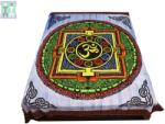  Cuvertura Decorativa si pentru Meditatie din Bumbac Moale si Confortabil - Om cu 12 Simboluri - 230 x 211 cm - 1 Buc