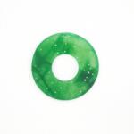  Pandantiv Jad Alb Colorat Sculptat Disc - 56 x 56 x 2 mm - 1 Buc