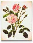  Gyémántszemes festmény - Rózsaszín vadrózsák Méret: 40x50cm, Keretezés: Fatáblával, Gyémántok: Kerek