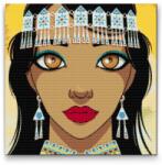  Gyémántszemes festmény - Gyönyörű indiai nő Méret: 50x50cm, Keretezés: Műanyagtáblával, Gyémántok: Négyzet alakú