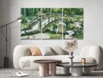  Gyémántszemes festmény - Japánkert (3 db-os készlet) Méret: 40x60cm (3db), Keretezés: Műanyagtáblával, Gyémántok: Kerek