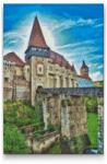  Gyémántszemes festmény - Vajdahunyadi vár, Románia 3 Méret: 40x60cm, Keretezés: Kartonlemezen, Gyémántok: Kerek