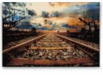  Gyémántszemes festmény - Vasúti sín Méret: 40x60cm, Keretezés: Fatáblával, Gyémántok: Kerek