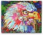  Gyémántszemes festmény - Színes sas Méret: 40x50cm, Keretezés: Keret nélkül (csak a vászon), Gyémántok: Kerek