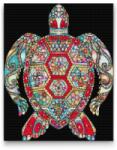  Gyémántszemes festmény - Mandala teknős Méret: 40x50cm, Keretezés: Műanyagtáblával, Gyémántok: Kerek