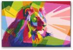  Gyémántszemes festmény - Színpompás oroszlán 2 Méret: 40x60cm, Keretezés: Kartonlemezen, Gyémántok: Négyzet alakú