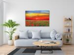  Gyémánt kirakó - Mákmező a naplementében Méret: 40x60cm, Keretezés: Műanyagtáblával, Gyémántok: Kerek