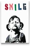  Gyémántszemes festmény - Banksy - Mosoly Méret: 40x60cm, Keretezés: Műanyagtáblával, Gyémántok: Kerek
