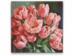  Gyémántszemes festmény - Romantikus tulipáncsokor Méret: 50x50cm, Keretezés: Kartonlemezen, Gyémántok: Kerek