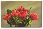  Gyémántszemes festmény - Piros tulipáncsokor Méret: 40x60cm, Keretezés: Kartonlemezen, Gyémántok: Kerek