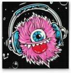  Gyémántszemes festmény - Rózsaszín szörnyecske Méret: 50x50cm, Keretezés: Keret nélkül (csak a vászon), Gyémántok: Négyzet alakú