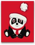  Gyémántszemes festmény - Karácsonyi panda Méret: 40x50cm, Keretezés: Keret nélkül (csak a vászon), Gyémántok: Négyzet alakú