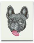  Gyémántszemes festmény - Lógó nyelvű bulldog Méret: 40x50cm, Keretezés: Kartonlemezen, Gyémántok: Kerek