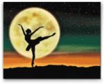  Gyémántszemes festmény - Balerina telihold idején Méret: 30x40cm, Keretezés: Kartonlemezen, Gyémántok: Négyzet alakú