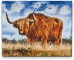  Gyémántszemes festmény - Bika a legelőn Méret: 40x50cm, Keretezés: Keret nélkül (csak a vászon), Gyémántok: Négyzet alakú