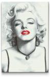  Gyémántszemes festmény - Marilyn Monroe piros ajkakkal Méret: 40x60cm, Keretezés: Keret nélkül (csak a vászon), Gyémántok: Kerek