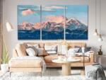  Gyémántszemes festmény - Alpok napsütésben (3 db-os készlet) Méret: 40x60cm (3db), Keretezés: Kartonlemezen, Gyémántok: Kerek