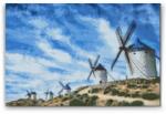  Gyémántszemes festmény - Szélmalmok, Toledo Méret: 40x60cm, Keretezés: Keret nélkül (csak a vászon), Gyémántok: Négyzet alakú