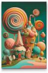  Gyémántszemes festmény - Édes sütiházak Méret: 40x60cm, Keretezés: Kartonlemezen, Gyémántok: Négyzet alakú
