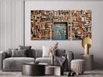  Gyémántszemes festmény - Könyvtár (3 db-os készlet) Méret: 40x60cm (3db), Keretezés: Keret nélkül (csak a vászon), Gyémántok: Négyzet alakú