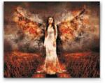  Gyémántszemes festmény - Lángba boruló angyal Méret: 30x40cm, Keretezés: Műanyagtáblával, Gyémántok: Kerek