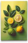  Gyémántszemes festmény - Citrusos háttér Méret: 40x60cm, Keretezés: Kartonlemezen, Gyémántok: Kerek