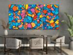  Gyémántszemes festmény - Színes minta 5 (3 db-os készlet) Méret: 40x60cm (3db), Keretezés: Kartonlemezen, Gyémántok: Négyzet alakú