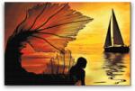  Gyémántszemes festmény - Hableány és hajó Méret: 40x60cm, Keretezés: Kartonlemezen, Gyémántok: Négyzet alakú