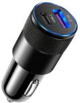  Incarcator auto 68W, 12V, 1x USB, 1x Type C, incarcare rapida - Negru