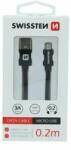 SWISSTEN - adat- és töltőkábel textil bevonattal, USB/mikro USB, (71522101)