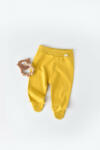 BabyCosy Pantaloni cu Botosei - Bumbac organic Galben pal (Marime: 0-3 Luni) (BC-CSY5612-0)