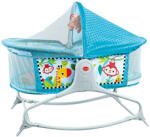 Timelesstools Patut muzical pentru bebe, cu vibratie, albastru (HOP1001633-2)